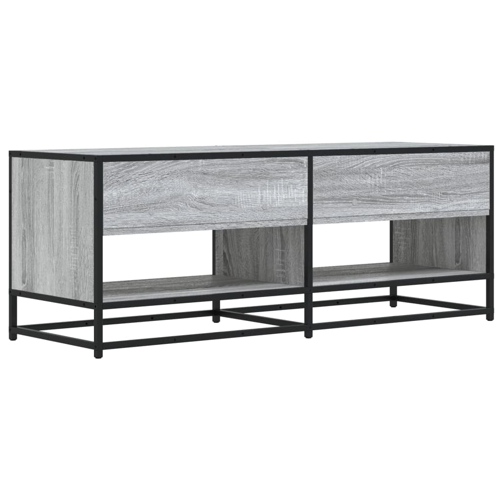 Mobile TV multimediale mensola TV credenza TV sala da pranzo soggiorno camera da letto Sonoma 120,5 x 40 x 46 cm legno ingegnerizzato e metallo grigio 02_0028381