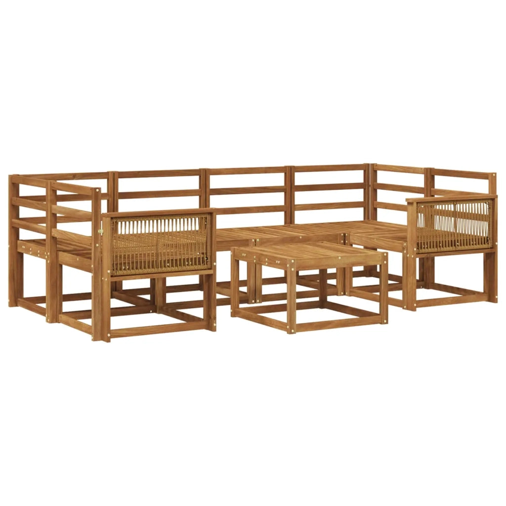 Set di divani da esterno 7 pcs Naturale