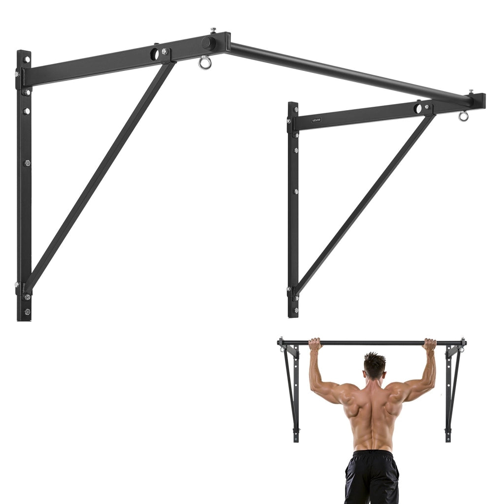 Barra per Trazioni da Parete S3001 in Acciaio al Carbonio Nero, Stazione Multifunzionale Regolabile 559/762 mm, Carico 200 kg