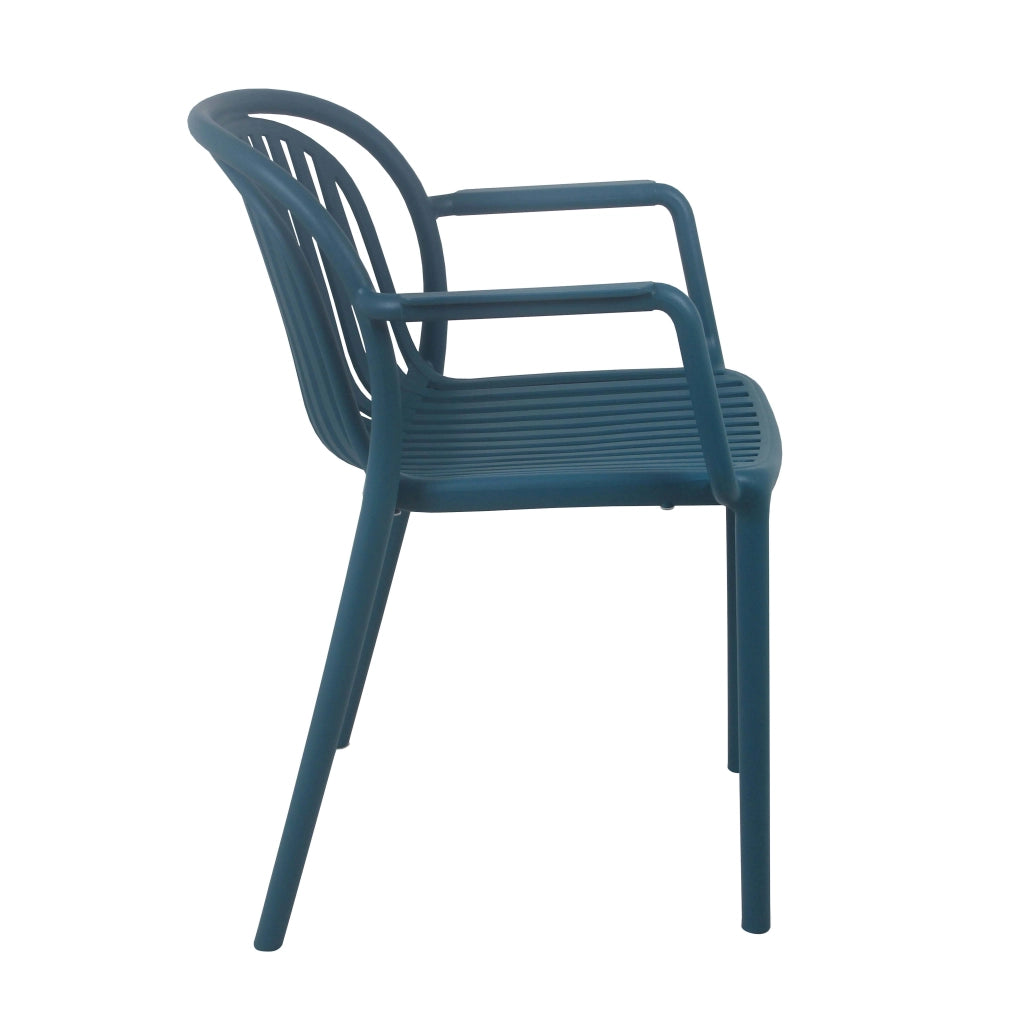 Oviala - Set di 4 poltrone in plastica blu anatra