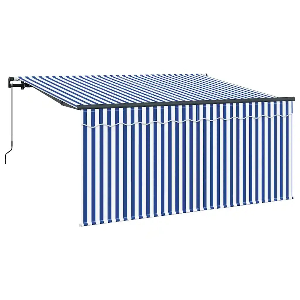 vidaXL Tenda Retrattile Rigato Blu e Bianco 300x200 cm Tessuto