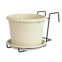 Vaso da Balcone con Gancio da Appendere Ringhiera Balconiera Hand Etrusco Idel Colore: Avorio