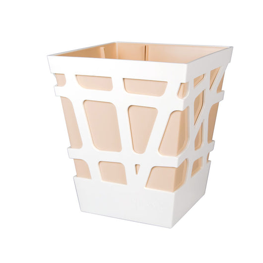 Vaso per Piante Quadrato Mosaic Quadro 17 Idel Interno Esterno Auto Irrigazione Colore: Bianco/Sabbia