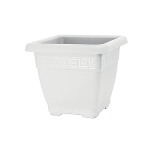 Vaso per Piante Quadrato Interno Esterno Quadrato Plasticotto Quadro Idel Formato: 37 cm, Colore: Bianco