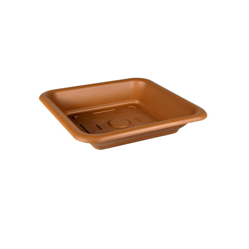 Sottovaso Quadrato per Vasi da Piante Quadro Interno Esterno Giardino Idel Colore: Terracotta, Formato: 30 cm