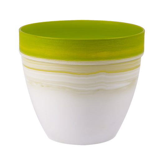 Vaso per Piante Colorato Sfumature Interno Esterno Plastica Touch Exclusive Idel Formato: 30 cm, Colore: Lime