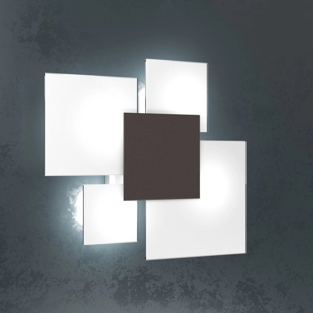 UPGRADE-45 APPLIQUE-PLAFONIERA 4 LUCI MARRONE 1148-45-MA