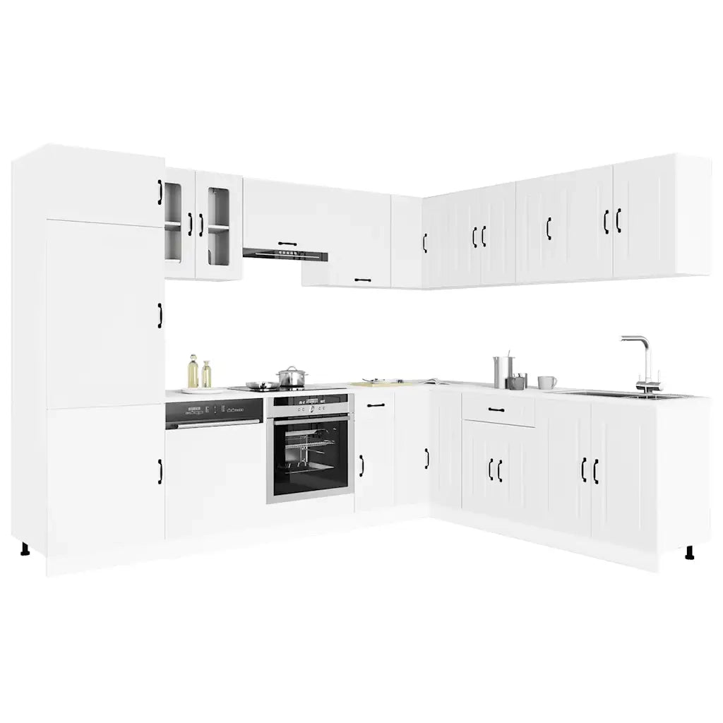 vidaXL Set Mobili da Cucina 14 pz Kalmar Bianco Legno Multistrato