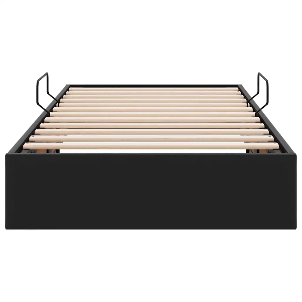 Letto con Contenitore Nero 90 x 190 cm Pelle sintetica 3369965