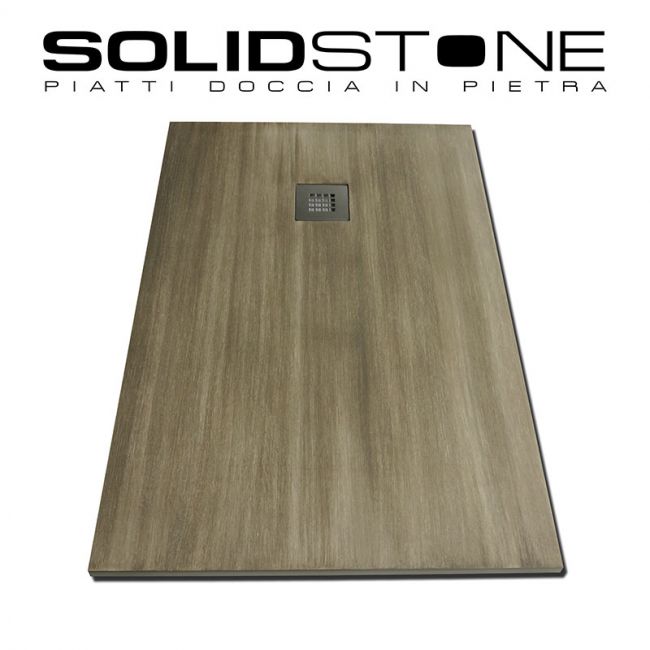 Piatto doccia in pietra SOLIDSTONE alto 2,8 cm - Effetto Legno (Wood Sand) - Misura: 70x120 x 2,8h 