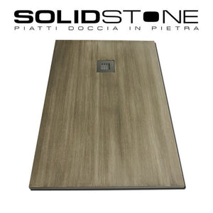 Piatto doccia in pietra SOLIDSTONE alto 2,8 cm - Effetto Legno (Wood Sand) - Misura: 70x120 x 2,8h 