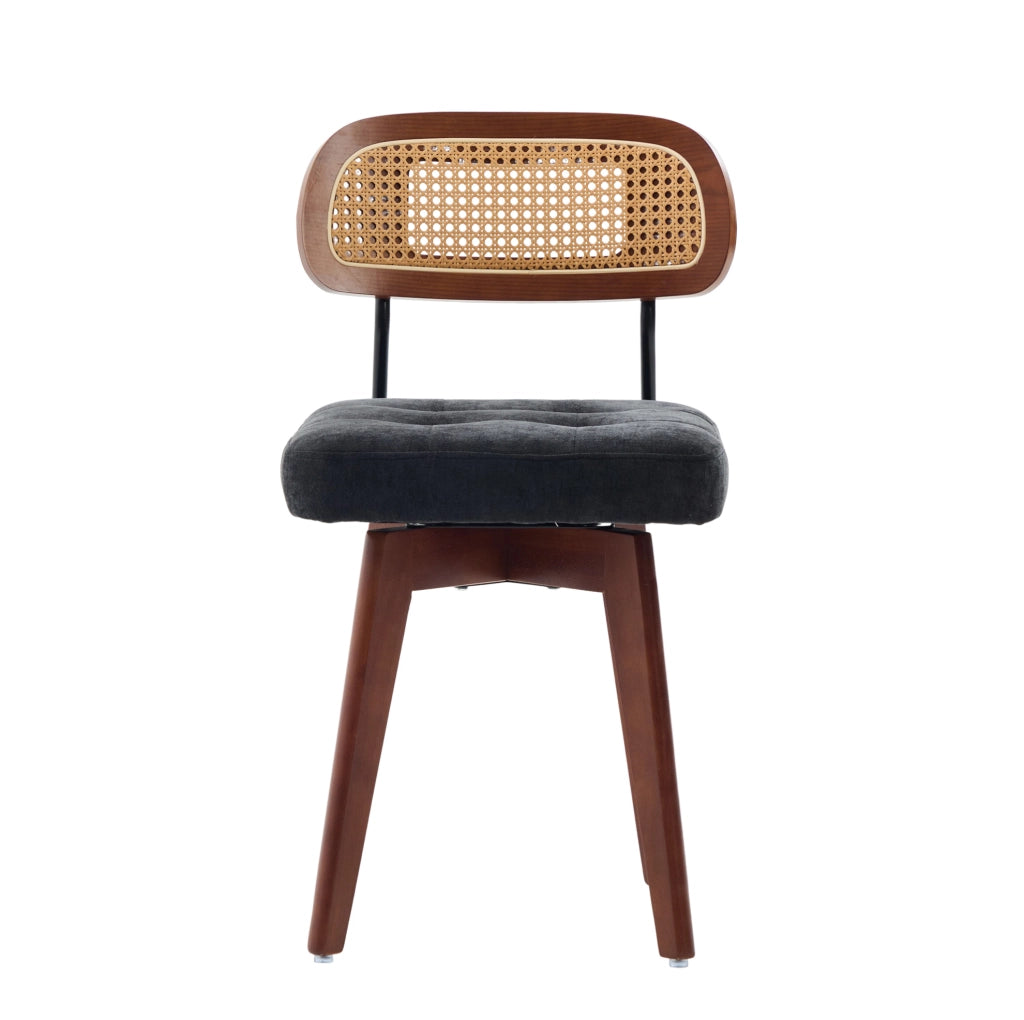 Sedia girevole 43x50x77 cm a 360° in ciniglia nera