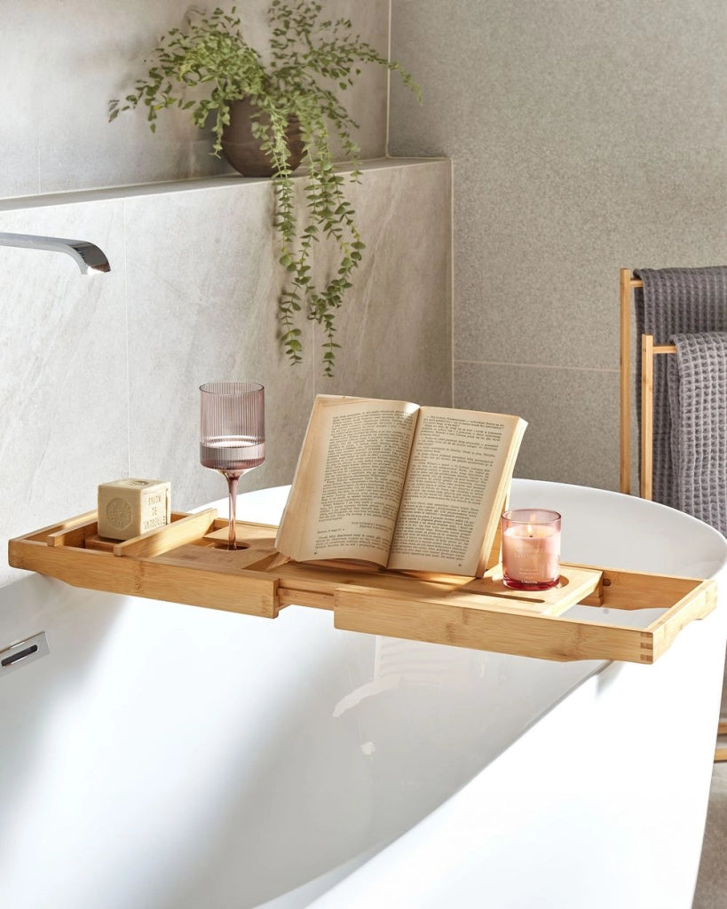 Vassoio per vasca da bagno marrone chiaro Accessori per il bagno in bambù
