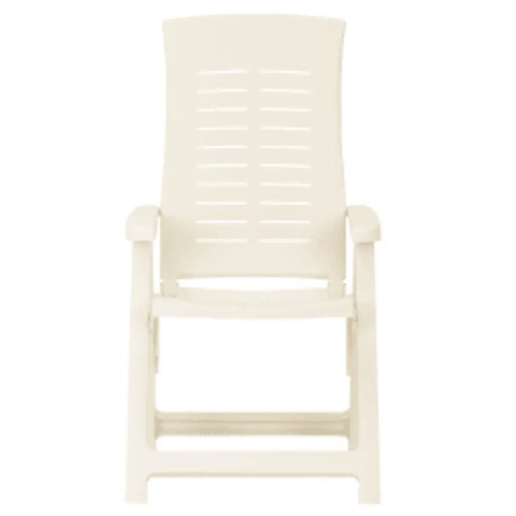 Sedie Reclinabili da Giardino 2 pz in Plastica Bianca 315830