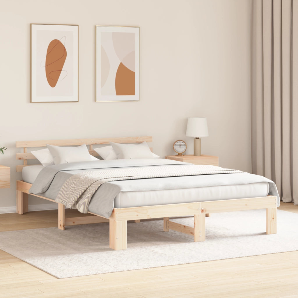 Struttura Letto in Pino Naturale Legno Naturale