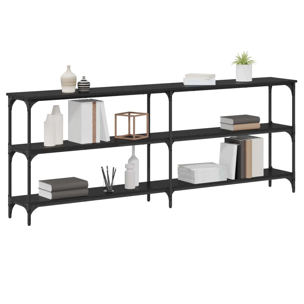 Tavolo consolle Rovere nero 200 x 29 x 75 cm 871321