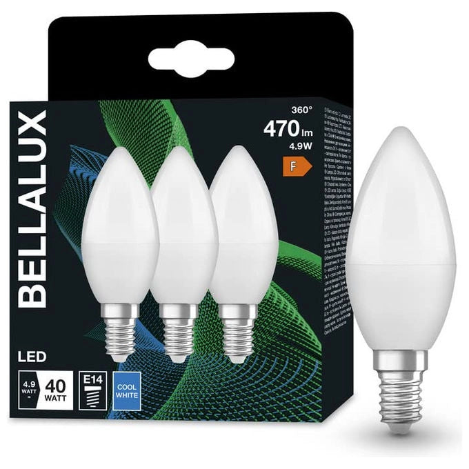 Ledvance Lampada LED E14 4000K 470 Lumen Bianco Freddo 3 Pezzi