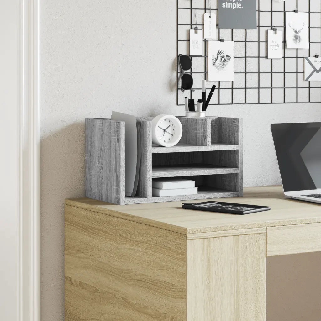 Organizer Scrivania Grigio Sonoma 44,5x24x25 Legno Multistrato CFW3024461