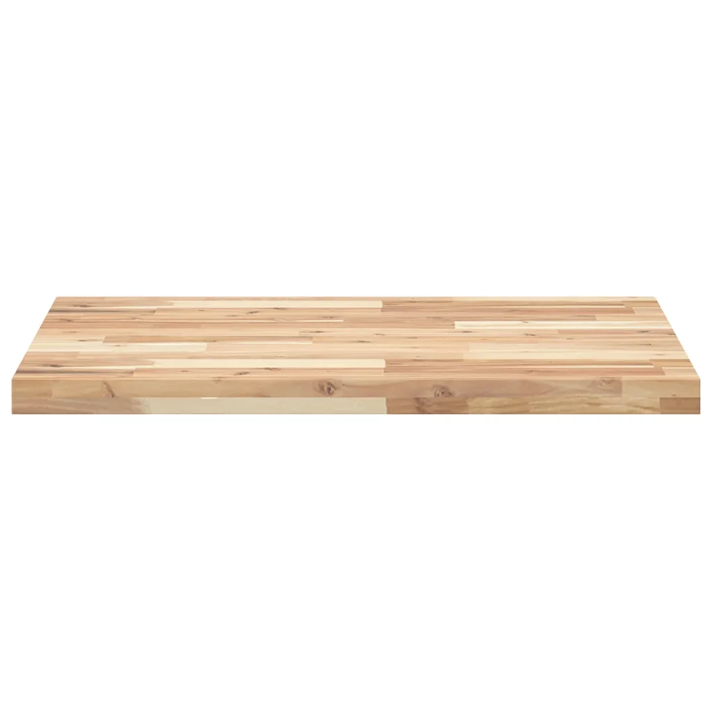Piano Tavolo Rettangolare 80x60x4cm in Legno Massello di Acacia