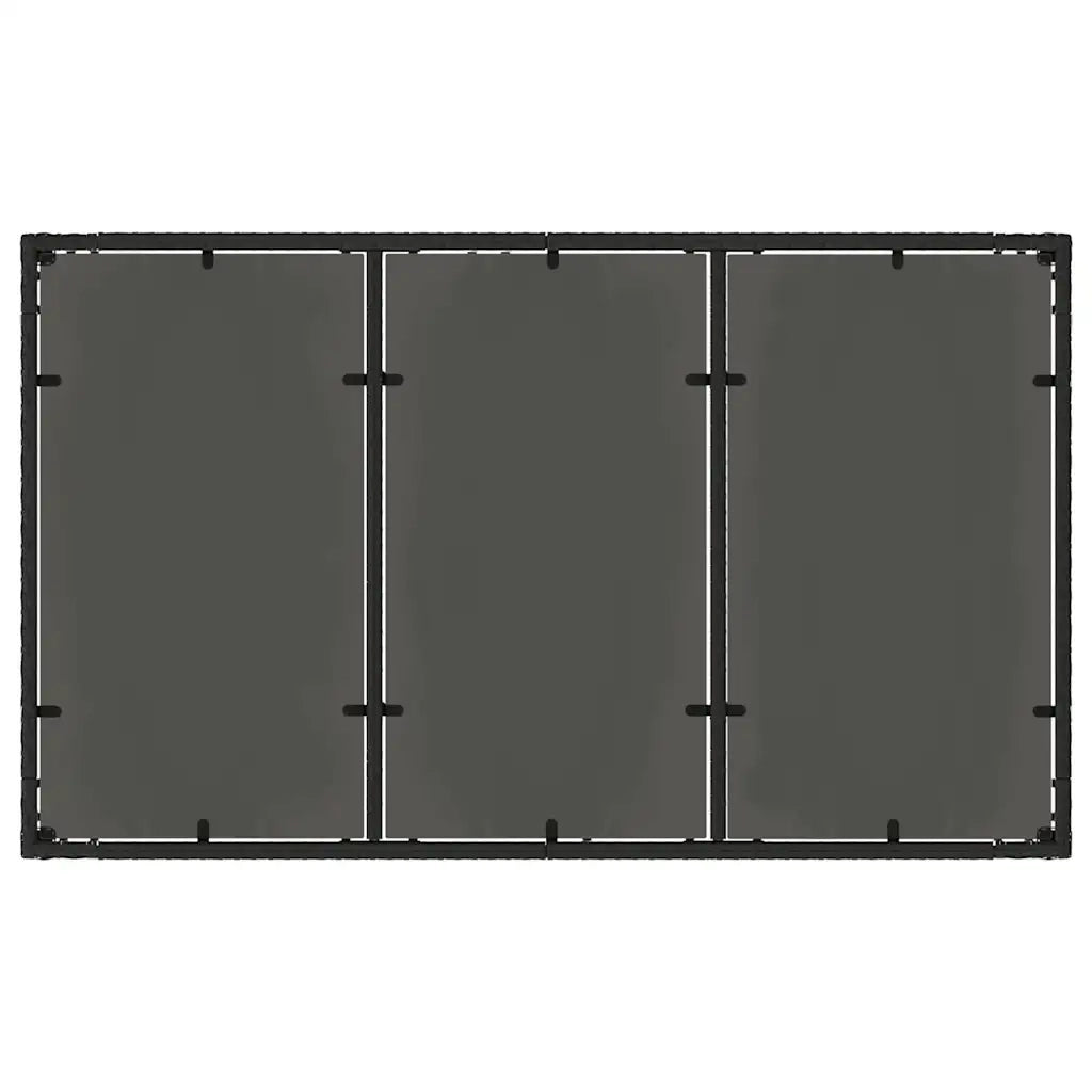 Set da Pranzo per Giardino 7 pcs Nero polyrattan 3334858
