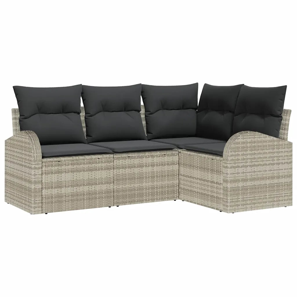 Set Divano da Giardino 4 pcs Grigio chiaro polyrattan 3354691