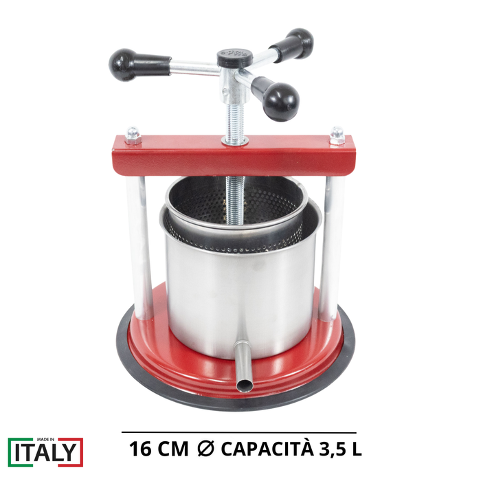 OWIJI Torchietto Premitutto Acciaio Inox Diametro Pressa Manuale Premitura Mirto Liquori Spremute Succhi Frutta Agrumi Alimenti Carne Melanzane Conserve Taglia: 12 CM Ø