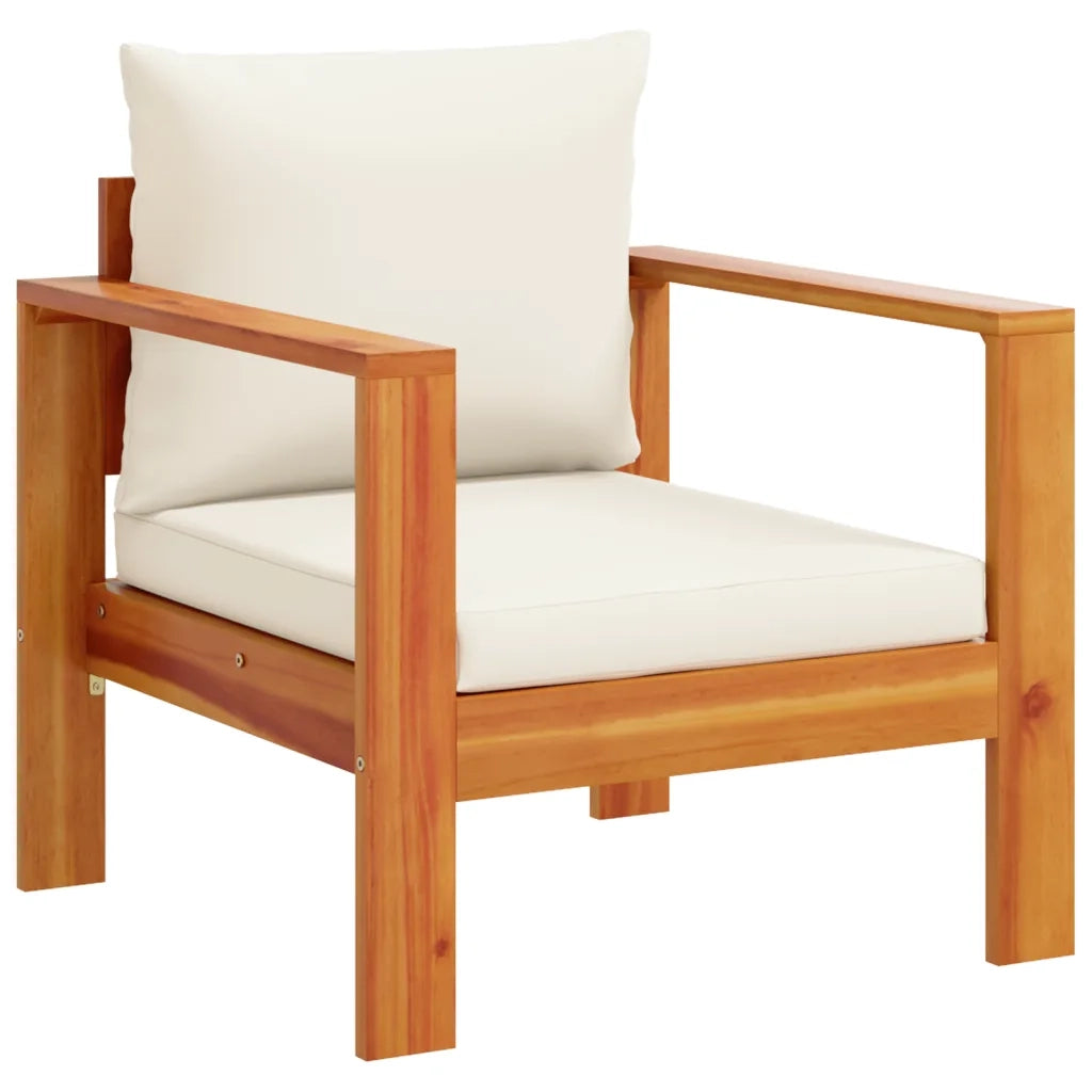 Set Divano da Giardino 5 pz con Cuscini Legno Massello Acacia
