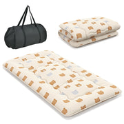 Materasso futon portatile con copertura lavabile sacca da trasporto-Tappeto arrotolabile per pavimento 90cm Marrone
