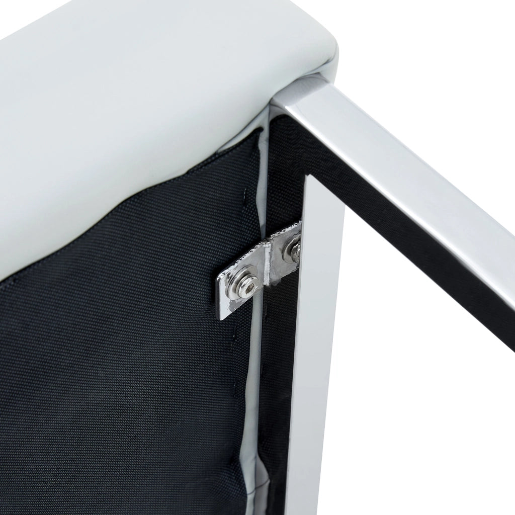Sgabello da bar con seduta imbottita e gambe in metallo, rivestimento PU, Grigio chiaro, Argento