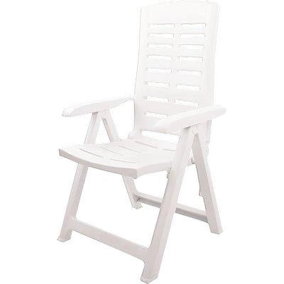 MAURY'S POLTRONA PIEGHEVOLE YUMA IN RESINA A 5 POSIZIONI IN COLORE BIANCO 60 X 61 X 109 CM