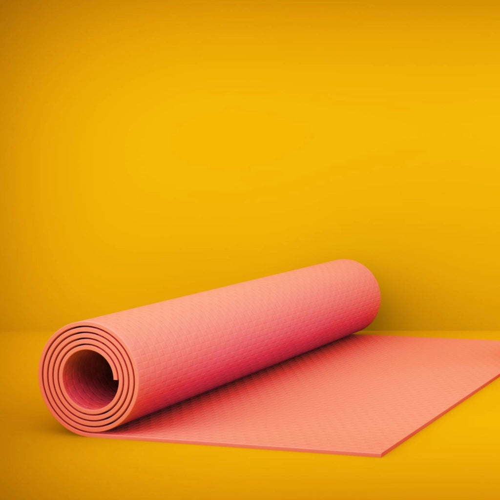OWIJI Tappetino Yoga Pilates Aerobica Palestra Ginnastica Rosa PVC Antiscivolo Dimensioni 61 x 173 Spessore 0,5 mm Pieghevole Confortevole Casa Palestra Ufficio