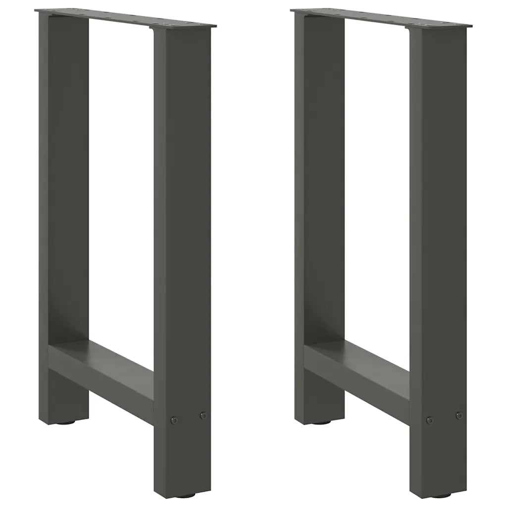 Gambe per tavolo da pranzo antracite 2 pz 60x(72-73) cm in acciaio