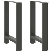 Gambe per tavolo da pranzo antracite 2 pz 60x(72-73) cm in acciaio