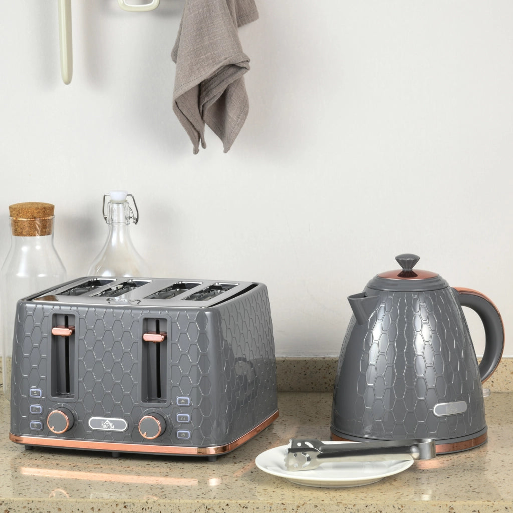 Tostapane e Bollitore 2 in 1 ¨C Zephmum ¨C Grigio, 1.7L, 4 Fette