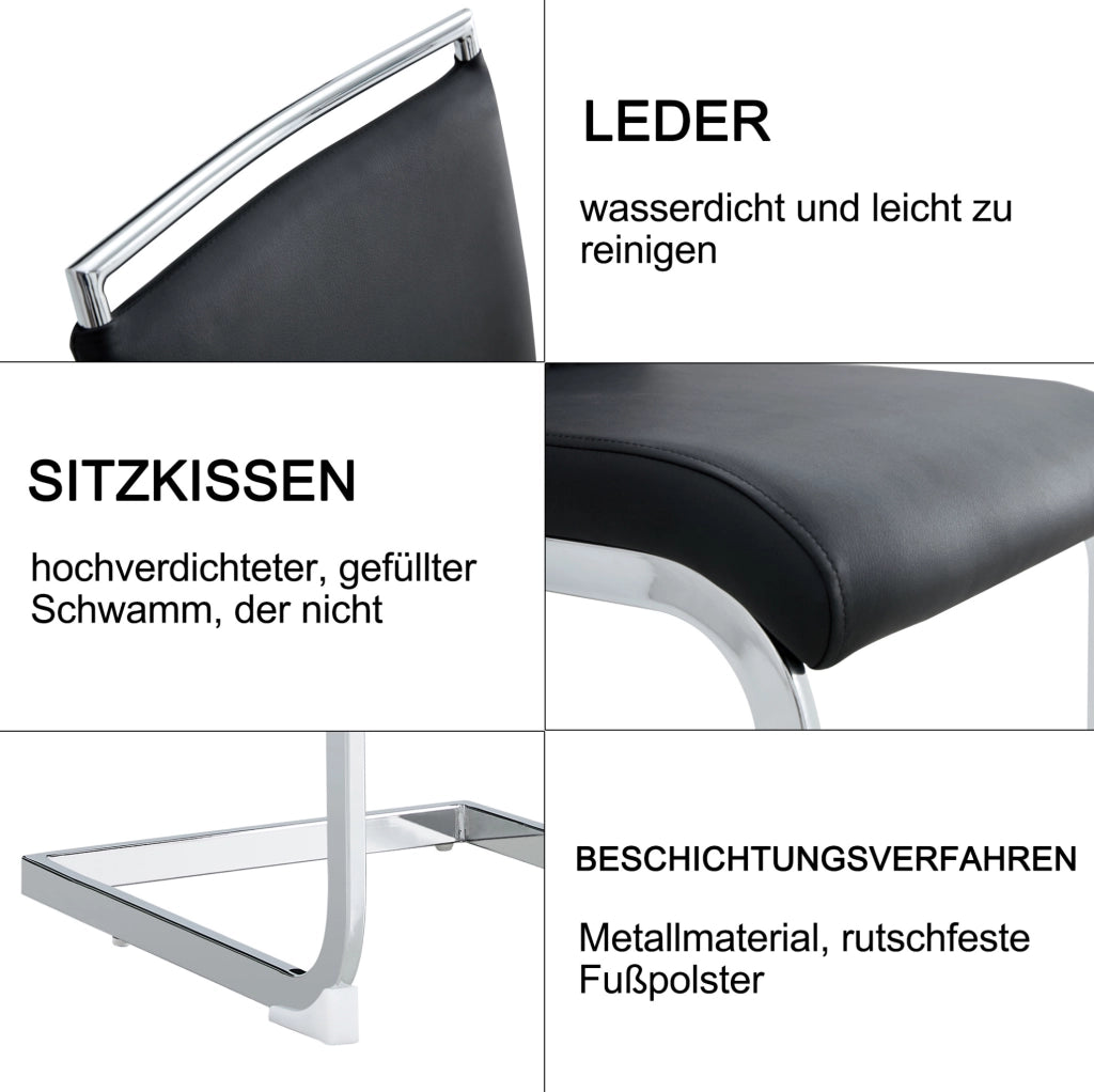 Sedia da pranzo nera ergonomica con schienale alto
