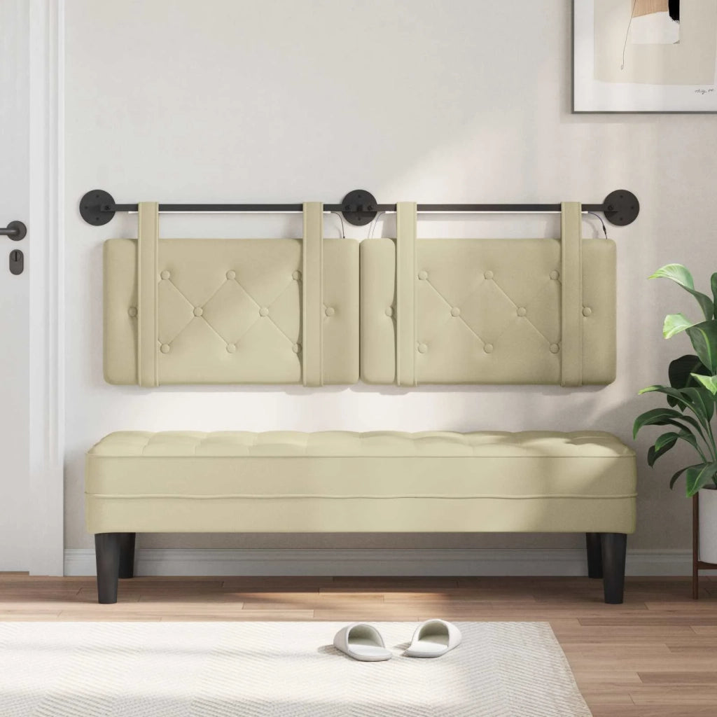 Testiera sospesa Con luce LED Crema Similpelle 3424179