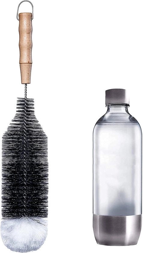 Spazzola per bottiglie - pulizia bottiglia - Nero