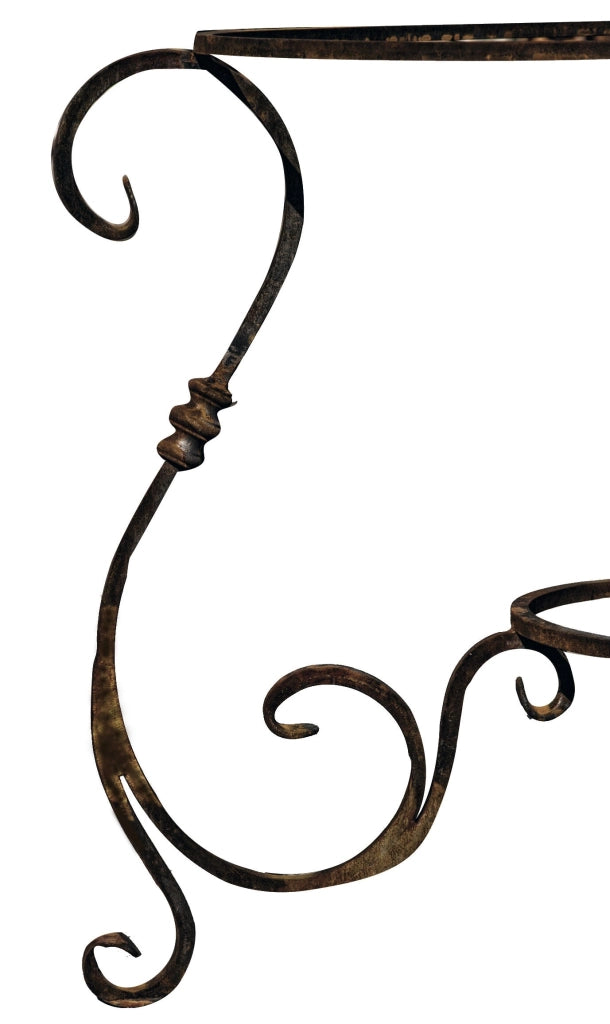 Biscottini Base tavolo in ferro pieno rotonda L107xPR107xH74 cm. forgiato mano trattato,