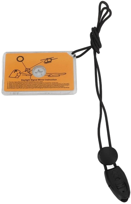 Specchio Segnalazione a Lunga Distanza - Esterno - Portatile - Segnalatore di Emergenza - Acrilico - Incluso Lanyard