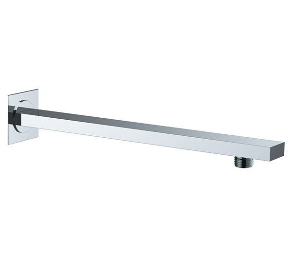 Braccio Doccia Design in Ottone Sezione Quadrata Piatta Cromo Lucido - REMER Rubinetterie