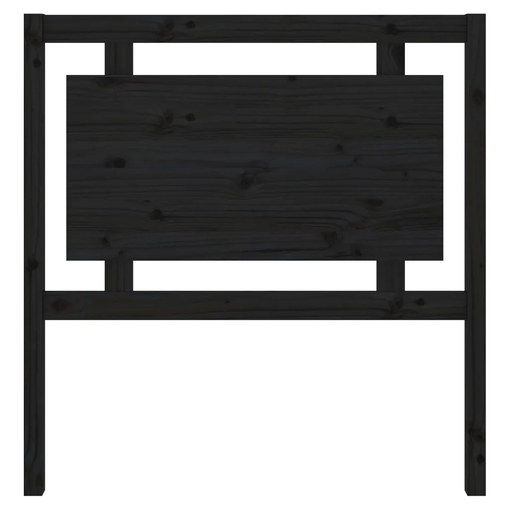 Testiera per Letto Nera 95,5x4x100 cm in Legno Massello di Pino 817924