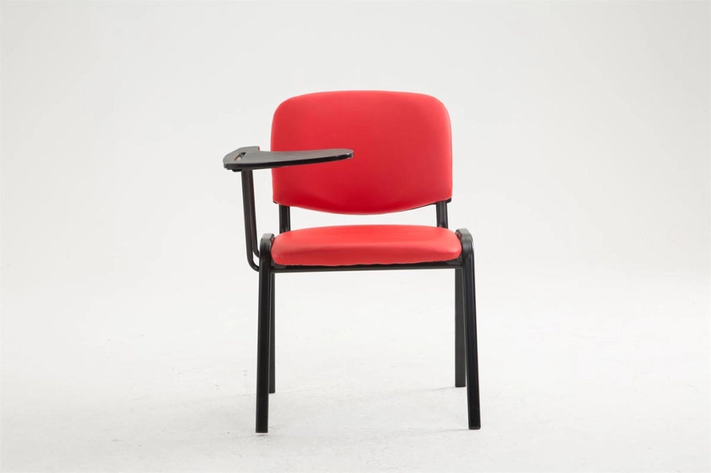 Sedia Ken in similpelle con tavolino ribaltabile rosso