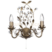 Almandite 2Lt Applique - Metallo marrone oro e cristallo trasparente