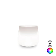 Vaso luminoso moderno di design Ø53 H55 in polimero resistente con LED multicolor con batteria per interno ed esterno - Made in Italy - Monacis