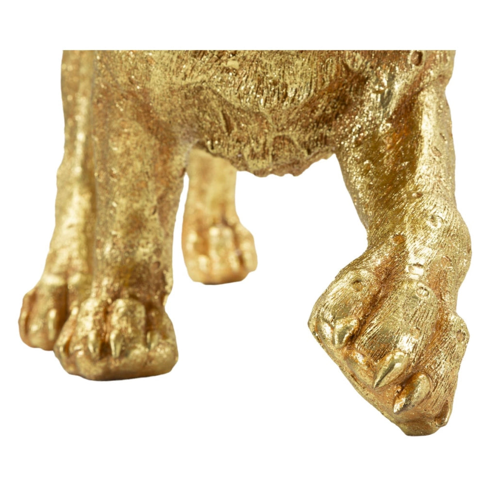 Scultura Pantera, Oro, Poliresina, 89x21x33 cm