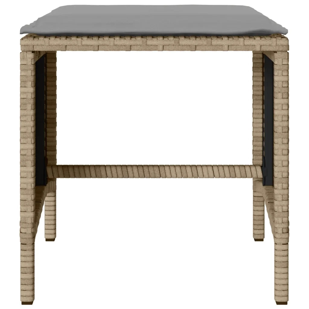 Set Divano da Giardino 4 pz con Cuscini-Sofa da Giardino-Divanetto da esterno Beige in Polyrattan 804480