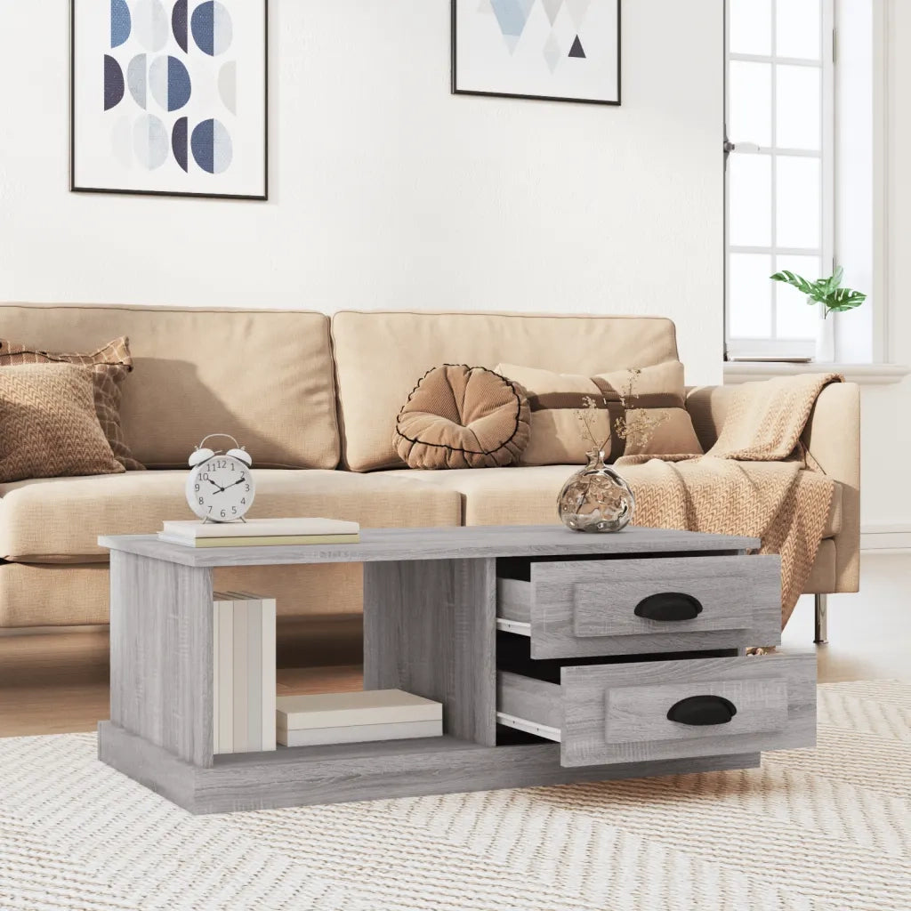 vidaXL Tavolino da Salotto Grigio Sonoma 90x50x35 cm Legno Multistrato