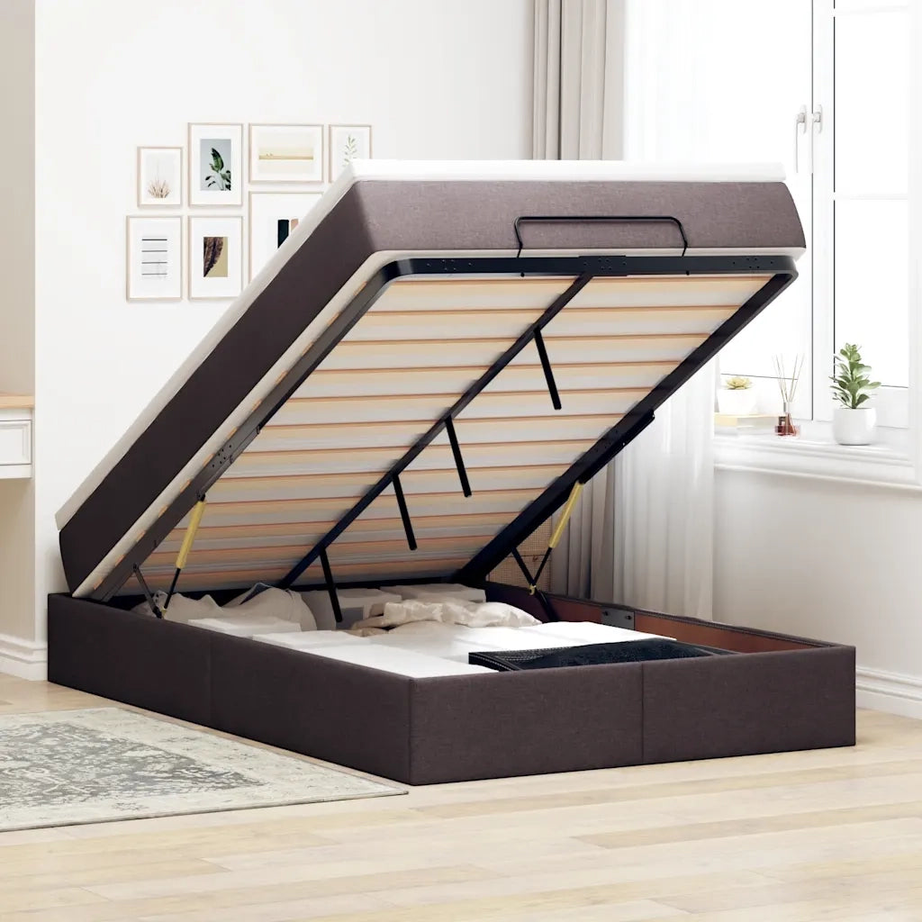 Struttura Letto Pouf con Materasso 120x200 cm in Tessuto 3311102