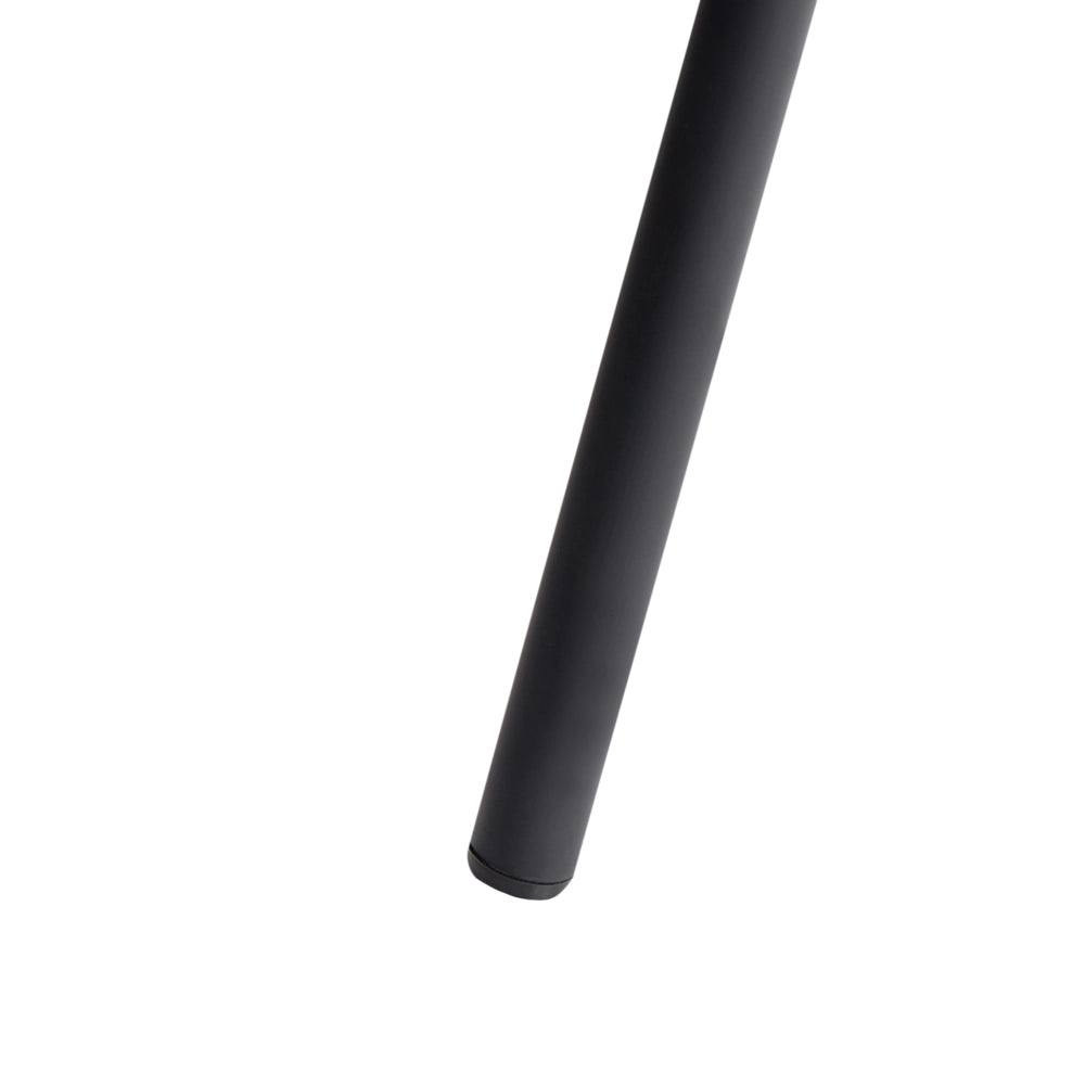 Set di 2 sedie da pranzo in poliestere nero Rivestimenti in metallo nero Gambe senza braccioli Schienale curvo Design moderno e contemporaneo