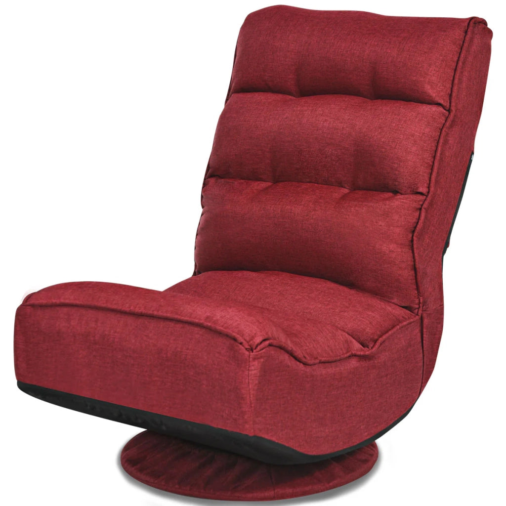 Poltrona reclinabile pieghevole 59 x 75 x 83 cm 5 posizioni dello schienale regolabili stile moderno tessuto rosso bordeaux 20_0011279